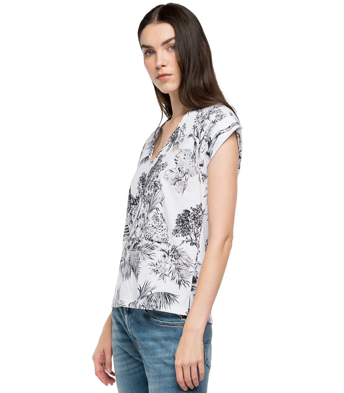 オールプリントライトコットンジャージーTシャツ 詳細画像 ホワイト＆ブラック 3